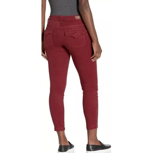 Joie Womens 27 Park Red Skinny Utility Cargo Crop Ankle Pants - Picture 3 of 15